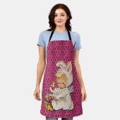 Jongen die werd geperst als paasbundel metallisch  schort (Gedragen)