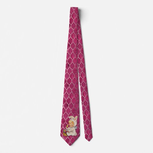 Jongen die werd geperst als paasbundel metallisch  stropdas (Voorkant)