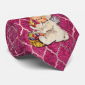 Jongen die werd geperst als paasbundel metallisch  stropdas (Opgerold)