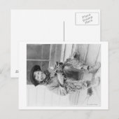 Jongen die zich verkleed als Cowboy met speelgoed Briefkaart (Voorkant / Achterkant)