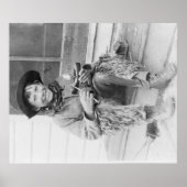 Jongen die zich verkleed als Cowboy met speelgoed Poster (Voorkant)