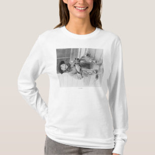 Jongen die zich verkleed als Cowboy met speelgoed T-shirt