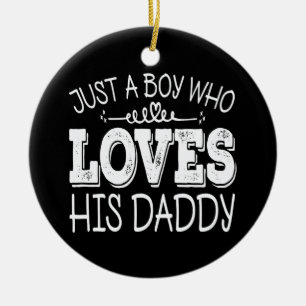Jongen Die Zijn Coole Papa Verjaardagsfeest Liefhe Keramisch Ornament