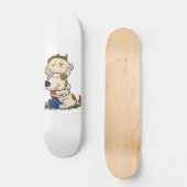 Jongen die zijn hond liefdevol omhelst | Achterkle Persoonlijk Skateboard (Voorkant)