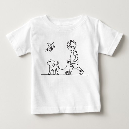 Jongen die zijn puppy uitlaat (Voorkant)