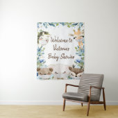 Jongen Dieren Met Masker Baby Shower M Achtergrond Wandkleed (In situ)