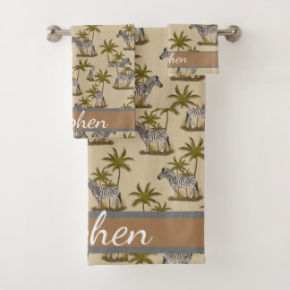 Jongen dierlijk afdrukken, zebra Afrikaanse dierli Bad Handdoek