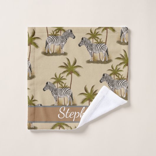 Jongen dierlijk afdrukken, zebra Afrikaanse dierli Bad Handdoek (Wasdoekje)