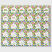 Jongen Dinosaur 4e Verjaardagsuitnodiging Cadeaupapier (Vlak)
