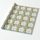 Jongen Dinosaur 4e Verjaardagsuitnodiging Cadeaupapier (Uitgerold)