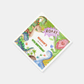 Jongen Dinosaur 4e Verjaardagsuitnodiging Servet (Hoek)