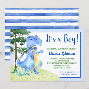 Jongen Dinosaur Baby Shower Kaart