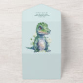 Jongen Dinosaur Baby Shower Uitnodiging (Buitenkant)