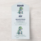 Jongen Dinosaur Baby Shower Uitnodiging (Binnen)