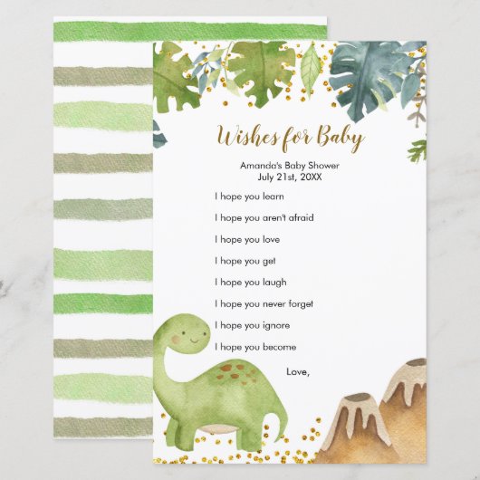 Jongen Dinosaur Greenery wil Baby game (Voorkant / Achterkant)