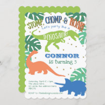 Jongen Dinosaur Party, Blauw, Groen, Dinomite Verj