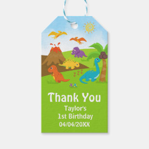 Jongen Dinosaurs Birthday Party Dank je Labels Cadeaulabel