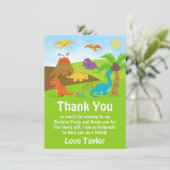 Jongen Dinosaurs Birthday Party Dank je wel Bedankkaart (Staand voorkant)