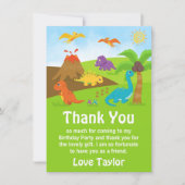 Jongen Dinosaurs Birthday Party Dank je wel Bedankkaart (Voorkant)