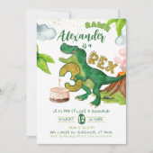 Jongen Dinosaurus 3-rex verjaardag Kaart (Voorkant)