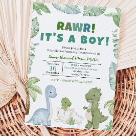 Jongen Dinosaurus Baby Borrel Kaart