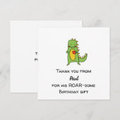 Jongen Dinosaurus Bedankkaartje – Bewerkbare Feest Kaart (Voorkant / Achterkant)