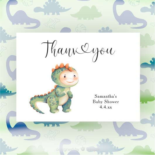 Jongen dinosaurus Bedankt babyshower