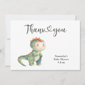 Jongen dinosaurus Bedankt babyshower (Voorkant)