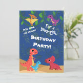 Jongen Dinosaurus Elke leeftijd Verjaardagsfeest Kaart (Staand voorkant)