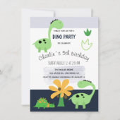 Jongen Dinosaurus Jurassic Verjaardagsfeest Aankondiging (Voorkant)