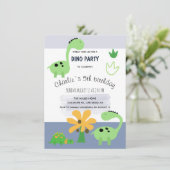 Jongen Dinosaurus Jurassic Verjaardagsfeest Aankondiging (Staand voorkant)