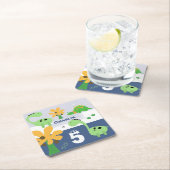 Jongen Dinosaurus Jurassic Verjaardagsfeest Kartonnen Onderzetters (Insitu)