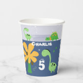Jongen Dinosaurus Jurassic Verjaardagsfeest Papieren Bekers (Achterkant)