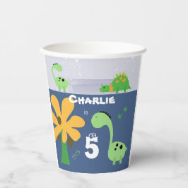 Jongen Dinosaurus Jurassic Verjaardagsfeest Papieren Bekers