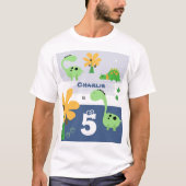 Jongen Dinosaurus Jurassic Verjaardagsfeest T-shirt (Voorkant)