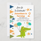 Jongen Dinosaurus Kind Verjaardag Uitnodiging (Voorkant)