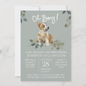 Jongen! Dog Baby shower Corgi Puppy Kaart (Voorkant)