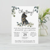 Jongen! Dog Baby shower German Shepherd Puppy Kaart (Staand voorkant)