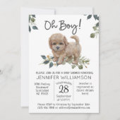 Jongen! Dog Baby shower Labradoodle Kaart (Voorkant)
