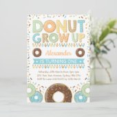 Jongen Donut Uitnodiging Donut Verjaardag Sprinkle (Staand voorkant)