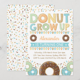 Jongen Donut Uitnodiging Donut Verjaardag Sprinkle