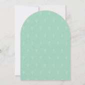 Jongen Doop Foto Modern Arch Mintgroene Script Kaart (Achterkant)