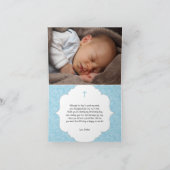 Jongen Doop gedicht dank u opmerking met foto Bedankkaart (Binnen)