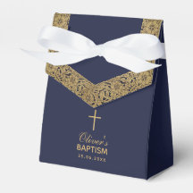 Jongen Doop Navyblauw Vintage Gouden Rozen Elegant