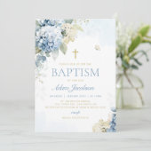 Jongen doop uitnodiging, eerste communie uitnodigi kaart (Staand voorkant)