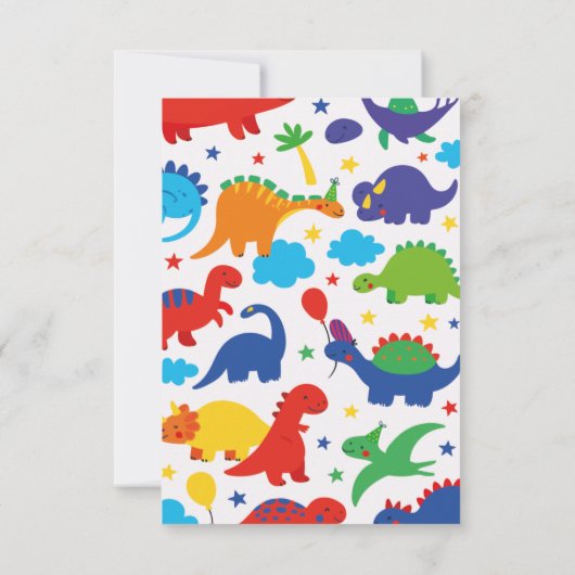 Jongen Drie Rex 3e Dinosaurus Verjaardag Kaart (Achterkant)