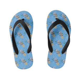 Jongen duikt onder water vissen oceaan strand kind kinder teenslippers