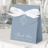 Jongen Dusty Blue Elegant Crest Dank je wel Bedankdoosjes