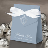 Jongen Dusty Blue Elegant Crest Dank je wel Bedankdoosjes