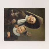 Jongen, Eel, Meisje en Kat van Judith Jans Leyster Legpuzzel (Horizontaal)